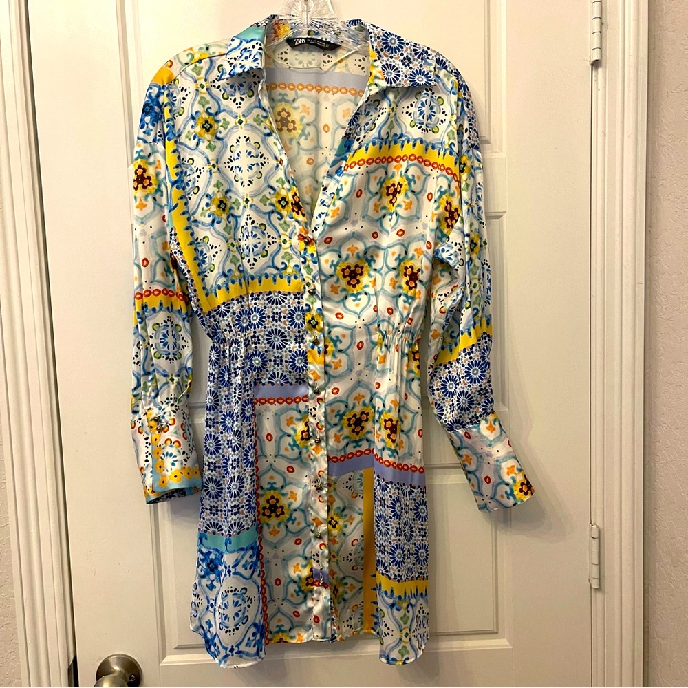Zara Multicolor Patterned Mini Dress